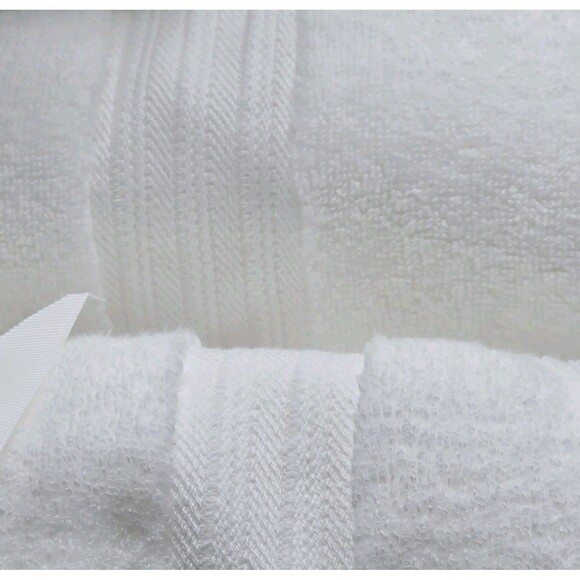 Brooks Brothers 8pc White Zero Twist Cotton Towel Set 2 Bath 2 Hand 4 Washcloths - Picture 7 of 15